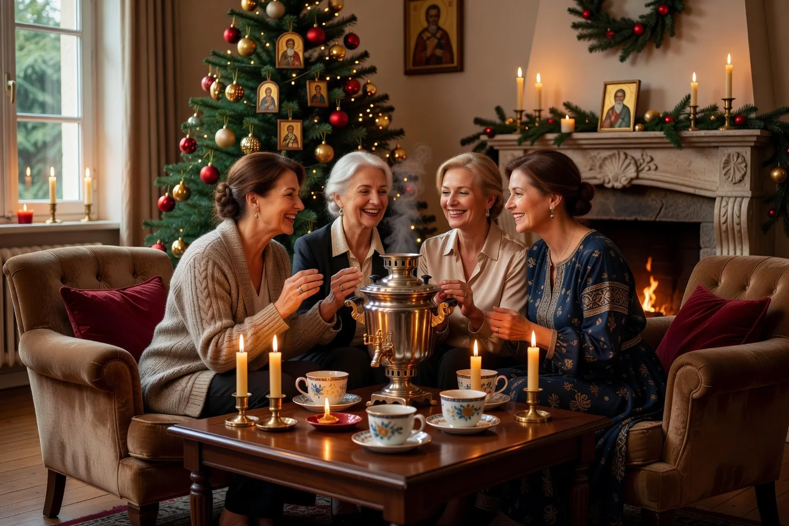 Fête traditionnelle russe célébrée en famille en France