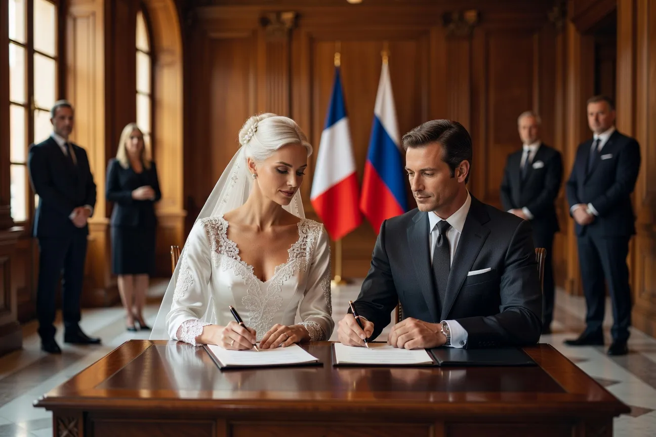 Mariage franco-russe : démarches et visa 2026